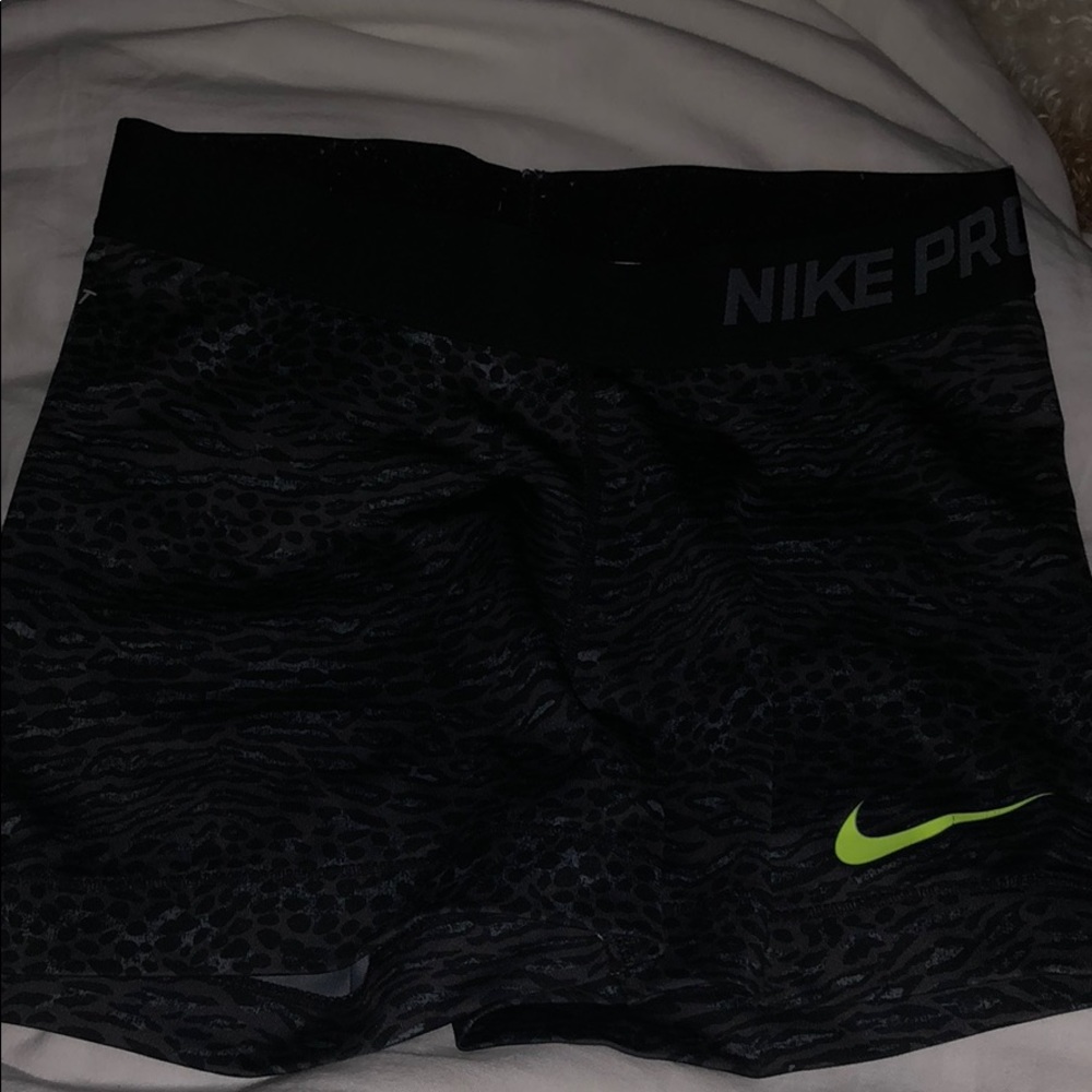 Black and Yellow Animal Print Nike Pros